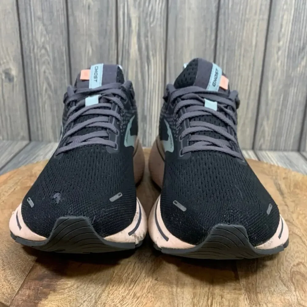 Brooks Ghost 14 Women Running Jogging Walking Sneakers Shoes 11‎ Black Pink Teal